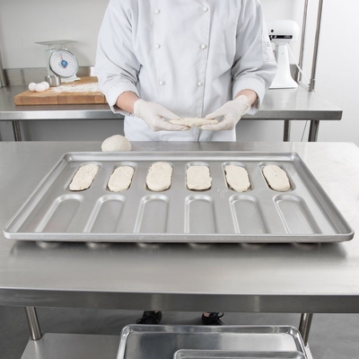 Rk Bakeware China-41055 가루화 알루미니즘 스틸 둥근 끝 Hoagie Bun 판 트레이