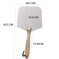 12&quot;*14&quot;*25' 피자 회전 껍질 접이식 나무 손잡이 알루미늄 피자 껍질