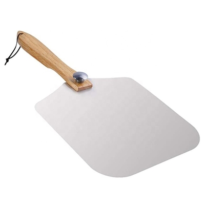 12&quot;X14&quot;X25' 피자 도구 알루미늄 접는 피자 껍질 접이 가능한 피자 껍질 오크 핸들